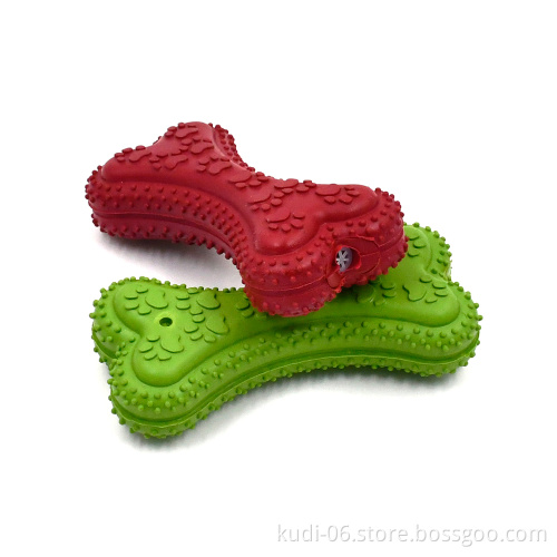 Christmas Squeaky Rubber Pet Toy Bone for Dogs and Puppies